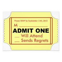 Carte du cinéma RSVP Invitation