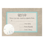 Carte du mariage de plage du dollar de sable RSVP Invitations
