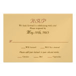 Carte du mariage RSVP avec des sélections d'entrée Cartons D'invitation