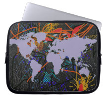 carte du monde, style de bruit housse pour  ordinateur portable