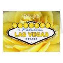 Carte du rose jaune RSVP de Las Vegas