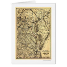 Carte du sud 1881 de chemin de fer du Maryland