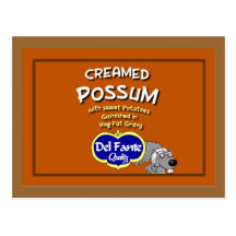 Carte écrémée de recette d'opossum cartes postales