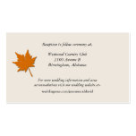Carte élégante de clôture de mariage de automne carte de visite
