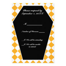 Carte ene ivoire de Damier RSVP (ambre) Faire-parts
