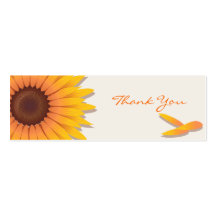 Carte faite sur commande de Merci de tournesol Carte De Visite