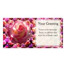 Carte faite sur commande de rougissement de rose cartes avec photo