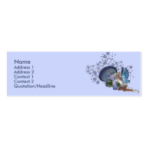 Carte féerique de profil de champignon bleu de KRW Carte De Visite