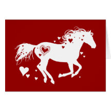 Carte galopante de Saint-Valentin de cheval