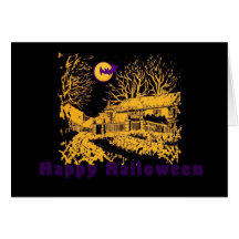 Carte hantée de Halloween de Chambre