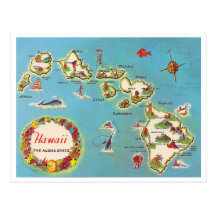 Carte hawaïenne vintage carte postale