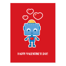 Carte heureuse d'art de robot des années 50 de Val Cartes Postales