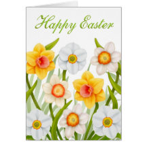 Carte heureuse de jonquilles de Pâques