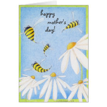 Carte heureuse du jour de mère d'abeille