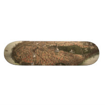 Carte imagée vintage de Boston (1877) Planches À Roulettes Customisées