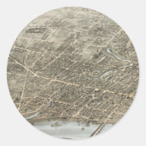 Carte imagée vintage de Hartford CT (1877) autocollants