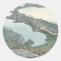 Carte imagée vintage de l'Italie (1853) autocollants