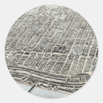 Carte imagée vintage de Manchester NH (1876) autocollants