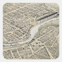 Carte imagée vintage de Nashua NH (1875) autocollants