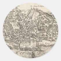 Carte imagée vintage de New York City (1672) autocollants