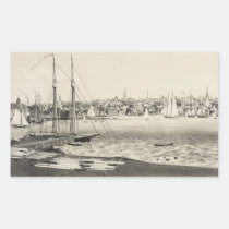 Carte imagée vintage de Newport RI (1860) autocollants