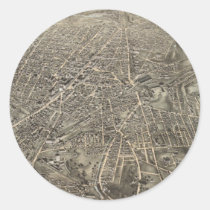 Carte imagée vintage de Worcester mA (1878) autocollants