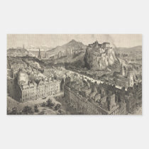 Carte imagée vintage d'Edimbourg Ecosse (1886) autocollants