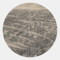 Carte imagée vintage d'Oxford Angleterre (1850) autocollants