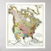 Carte indienne 1890 de linguistique affiches