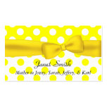 Carte jaune et blanche élégante de maman de point  cartes de visite personnelles