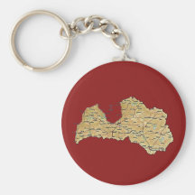 Carte Keychain de la Lettonie Porte-clé