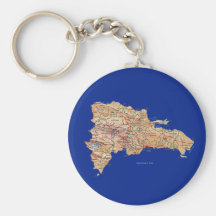 Carte Keychain de la République Dominicaine Porte-clefs
