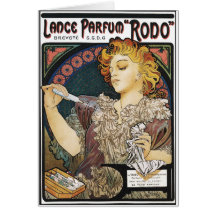 Carte : Lance Parfum "Rodo " d'Alphonse Mucha-