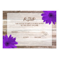 Carte l'épousant en bois de réponse de la grange p invitations