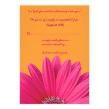 Carte l'épousant orange de la marguerite rose RSVP Bristols Personnalisés