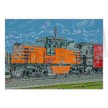Carte locomotive orange