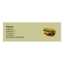 Carte maigre de casse-croûte d'hamburger cartes de visite personnelles