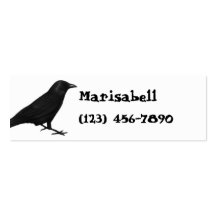 Carte maigre gothique de profil de Raven Modèle De Carte De Visite