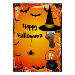 Carte mignonne de Halloween de Brew de sorcière et