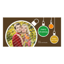 Carte moderne de photo de Noël brun chocolat Cartes De Vœux Avec Photo