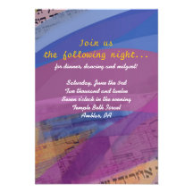 Carte musicale de réception de partie de Mitzvah d Invitations