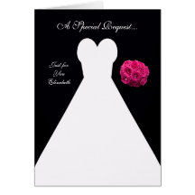 Carte noire d'invitation de demoiselle d'honneur -