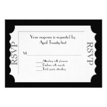 Carte noire et blanche de réponse du regard RSVP d Cartons D'invitation