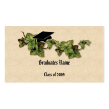 Carte nominative de lierre d'obtention du diplôme modèle de carte de visite