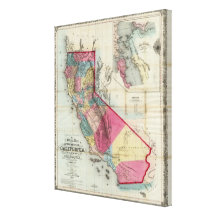 Carte officielle de l'état de la Californie Toile Tendue Sur Châssis