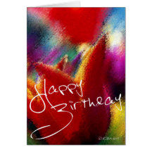 Carte orange abstraite de Bithday de tulipe