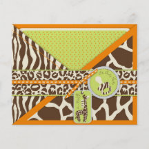 Carte orange de conseil de garçon de safari tract customisé