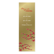 carte orientale rouge de profil de zen de Sakuras  Modèle De Carte De Visite