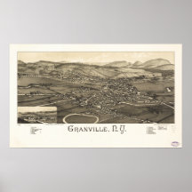 Carte panoramique antique de Granville New York 18 Posters