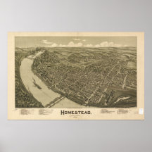 Carte panoramique antique de la Pennsylvanie 1902  Posters